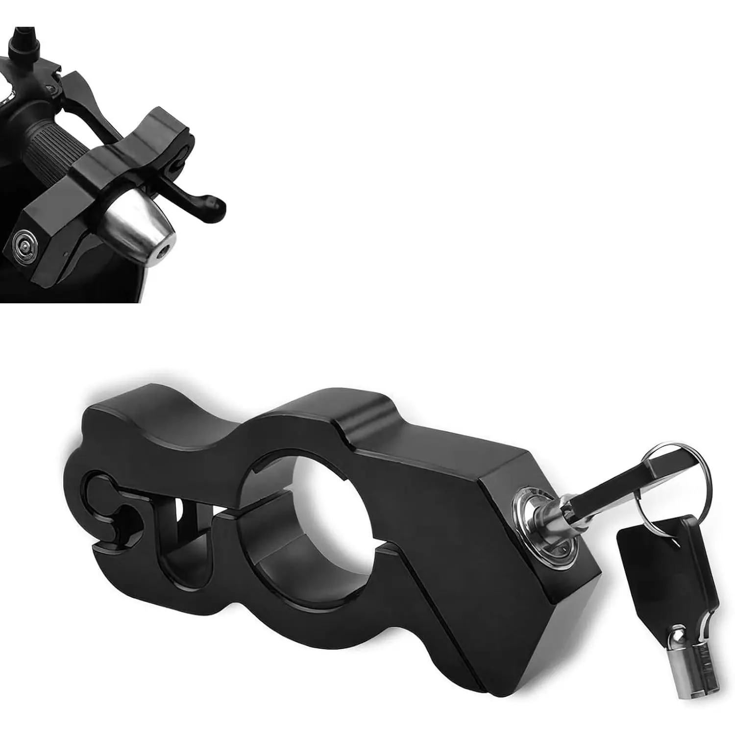 1 Pack Anti-Theft Handlebar Lock, Adjustable Heavy Duty Brake Lever Lock, Security Lock Fit for Bike, Scooter, Moped, ATV and Most Motorcycles, Black