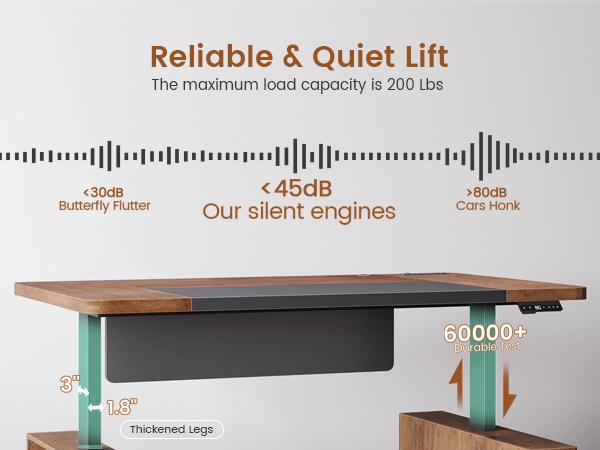 SEDETA 63" Executive Standing Desk with Storage, Executive Height Adjustable Desk with Power Outlets, Large Computer Office Desk with Privacy Panel for Home Office