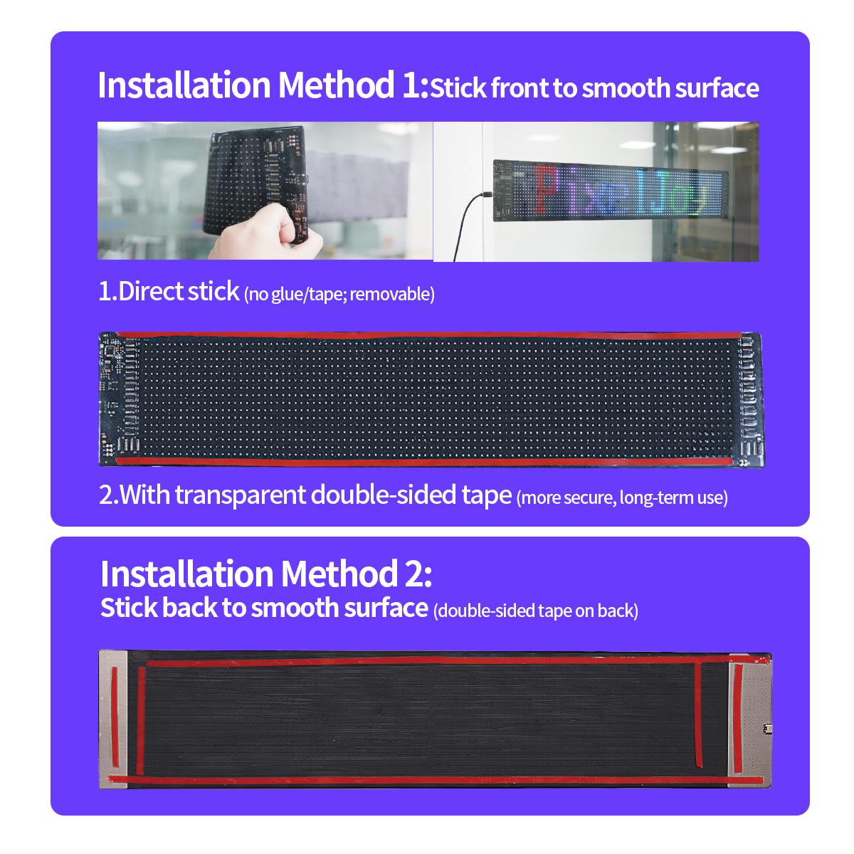 DAYBETTER Flexible LED Car Sign USB 5V Bluetooth Matrix Panel DIY Programmable Scrolling Light for Car Party Wedding Festival Smart APP Control Customized Function Brilliant Colorful Lighting