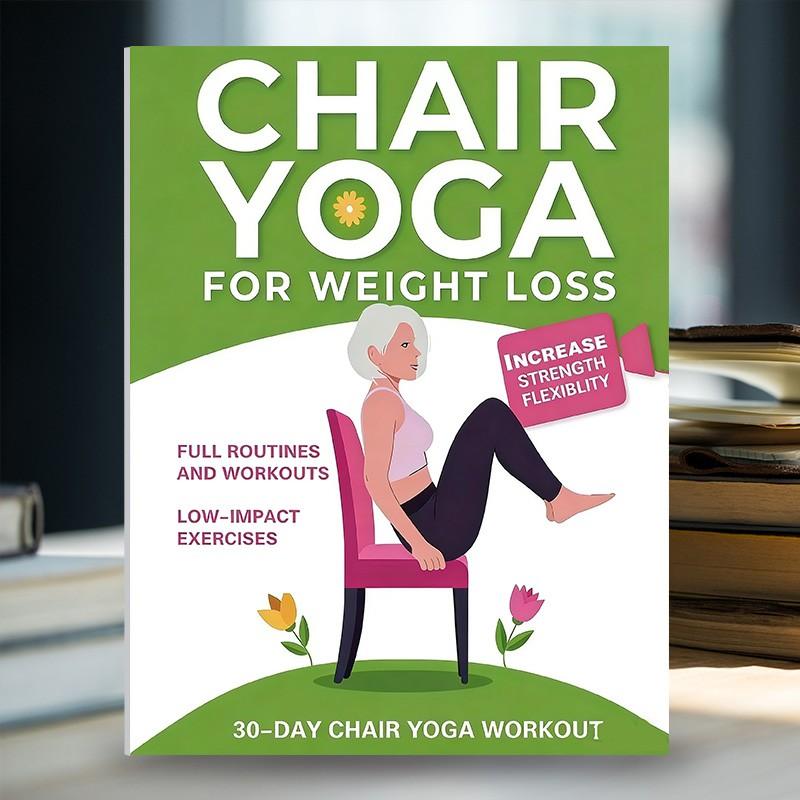 Basic Yoga Tutorial Book, Shaping Fat Burning, Best Choice for Yoga Beginners, Detailed Text Instructions, Easy Understanding, Chair Yoga, No Pen Included