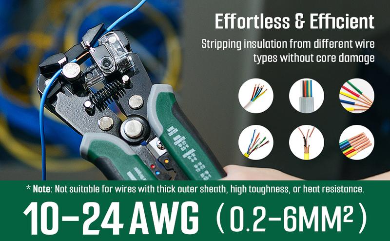 TESMEN TWS-322 Wire Stripper Self Adjusting Cable Stripping tool with Non-Contact Voltage Detection, 4-in-1 Automatic Wire Pliers, Universal Wire Cutters and Crimping Tool, for 10-24 AWG Electrical Wire TESMEN TWS-322 Wire Stripper Self Adjusting Cable Stripping tool with Non-Contact Voltage Detection, 4-in-1 Automatic Wire Pliers, Universal Wire Cutters and Crimping Tool, for 10-24 AWG Electrical Wire