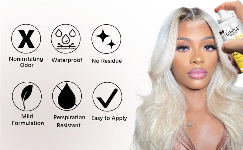 Lace Melting Spray for Wigs - Strong Hold Clear Hair Adhesive for Lace Fronts and Closures, Natural Hold with Control,Hair Wax Stick Gel Haircare