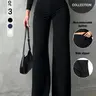Women's Tall Casual Elegant Straight Leg Pants, Fit, Irregular V Waistline, Perfect for Daily Wear, Commuting, Dates, Holidays
