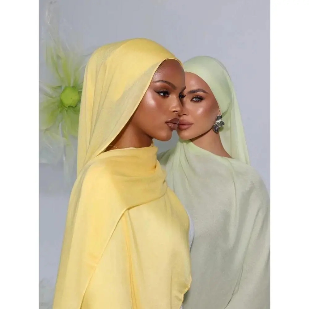 110colors Modal Hijab with Modal Undercap Set Basic Stretchy Pullover Headscarf Thin Breathable Sunscreen Head Wrap Hijabs Scarf