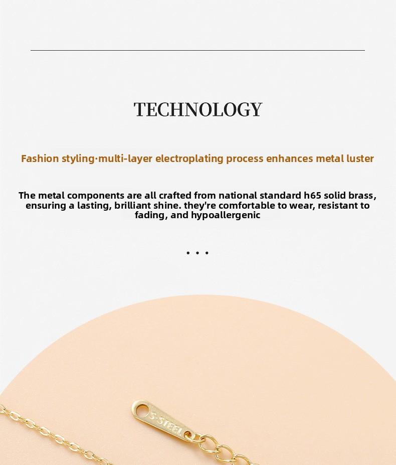 Shiny Pearl Copper Earrings and Necklace Set, Brushed Four-leaf Clover, Non-fading, Women's Light Luxury High-end Cross-border Jewelry