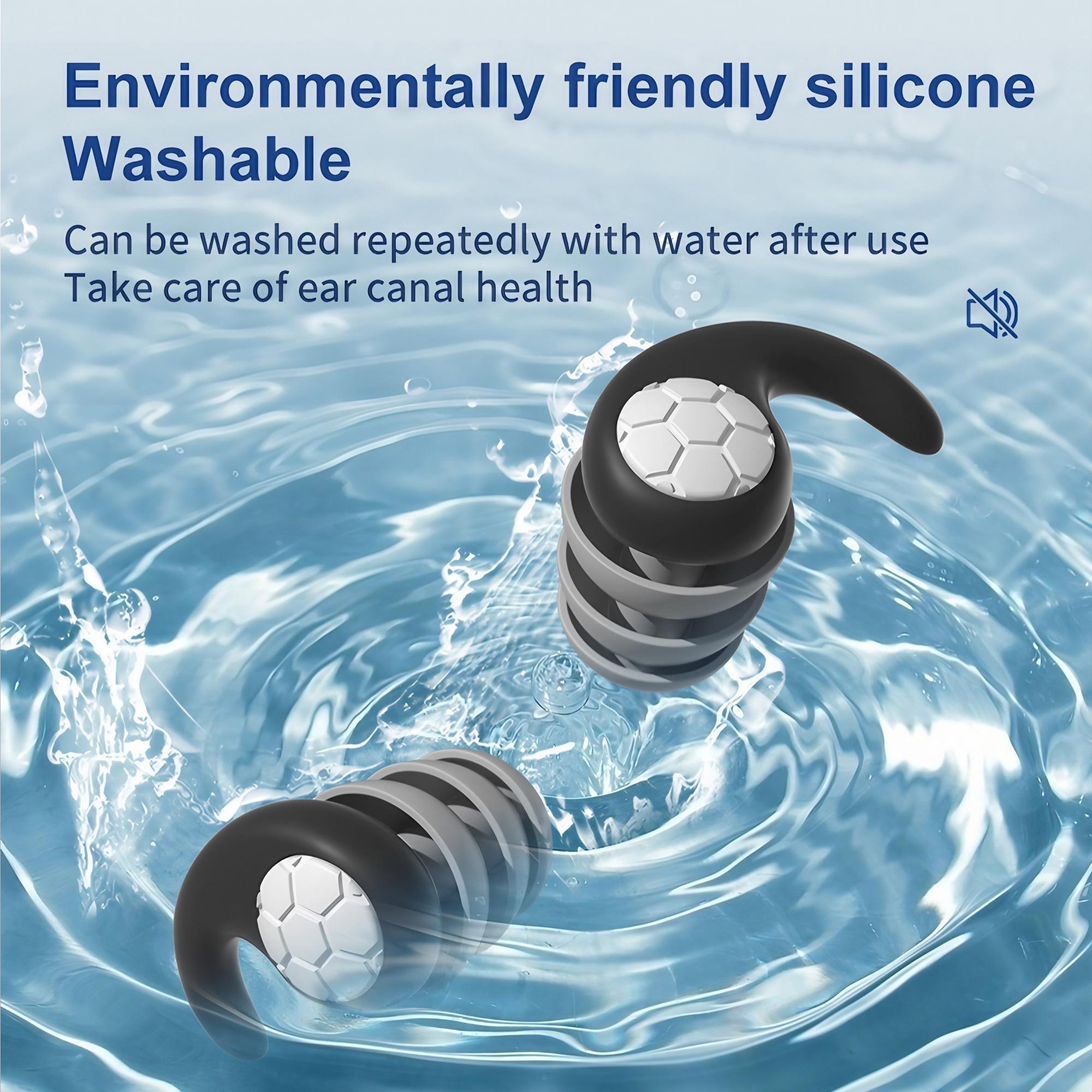 Swimming Ear Plugs, Waterproof Reusable Silicone Ear Plugs for Swimming Surfing Snorkeling and Other Water Sports, Adults and Teens over 14, Swimming Accessories, Swimming Earplug