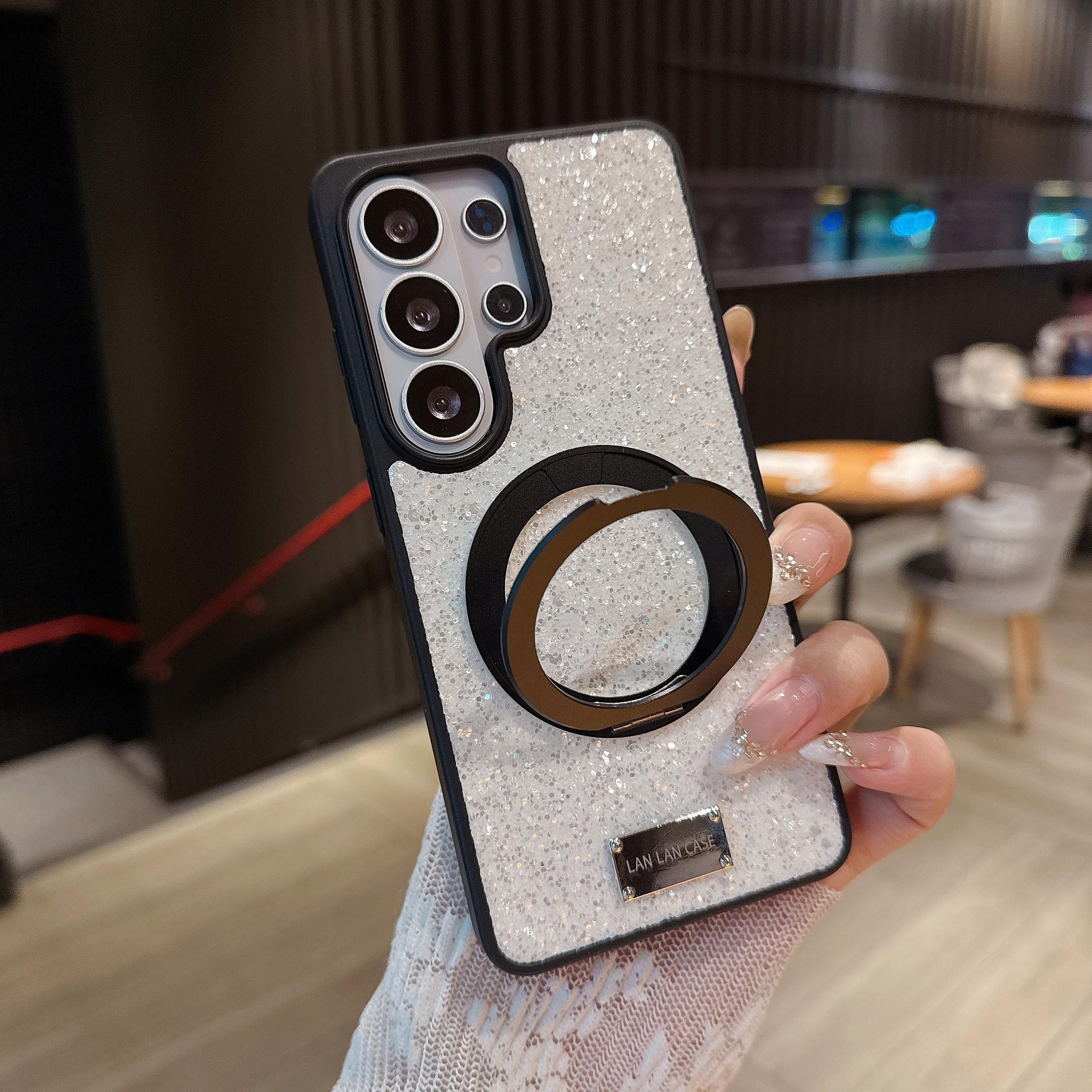 Samsung Phone Case, Glitter 360 Rotating Magnetic Stand, Shockproof Anti-Drop, Fits Galaxy S26/s25/s24 Series, Gift Idea