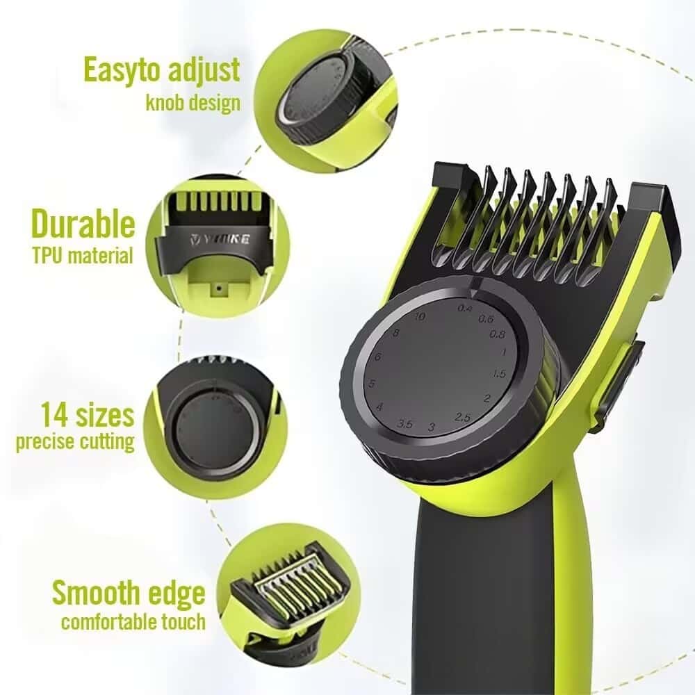 14-in-1 Comb Attachment for Philips One Blade OneBlade Replacement Blade Blades Trimming Attachments for QP2520 QP2530 QP2620 QP2630, 14 Length Settings From 0.4mm To 10mm