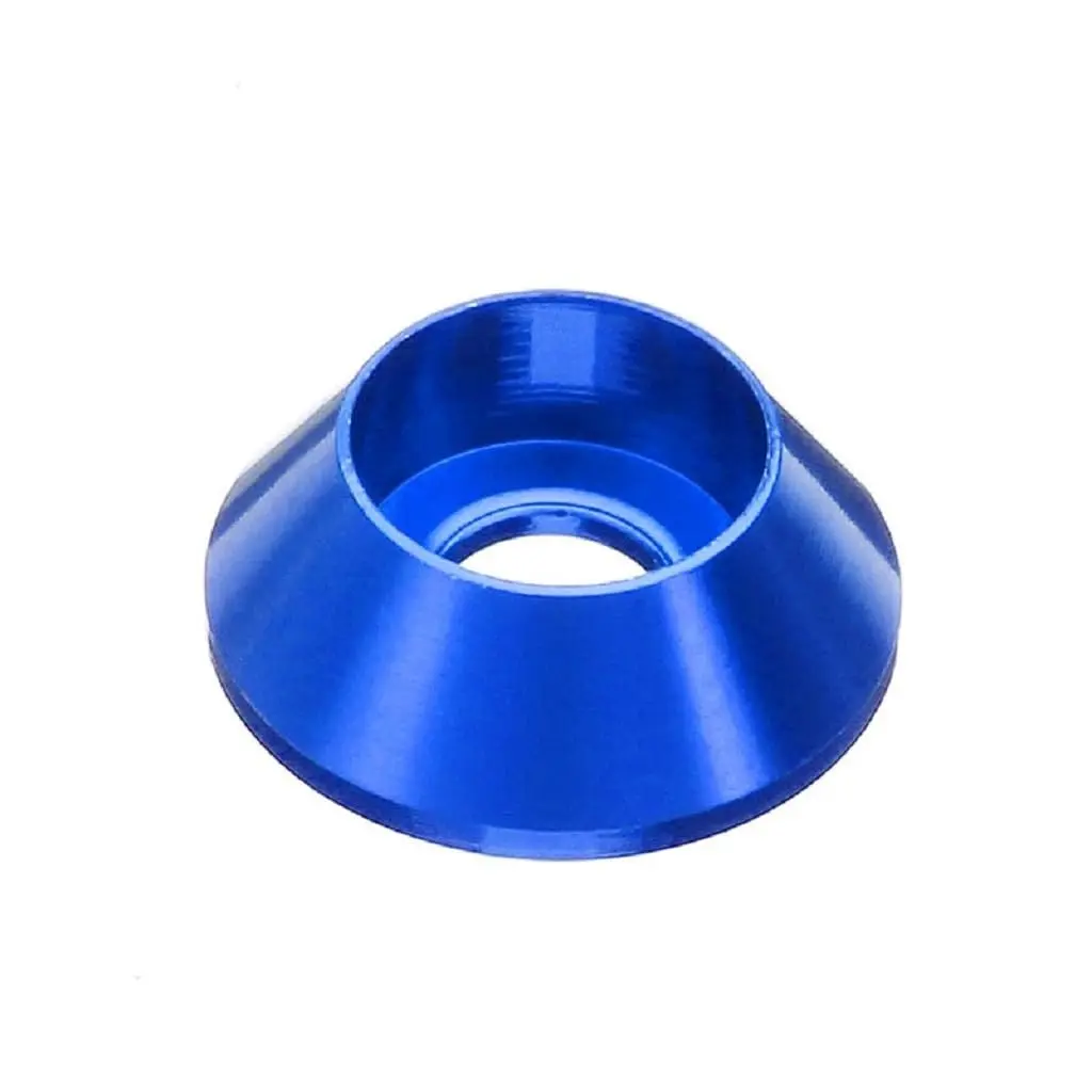 20pcs M6 Cone Cup Washers Anodized Aluminum Alloy Screw Gasket Countersunk Washers Dark Blue