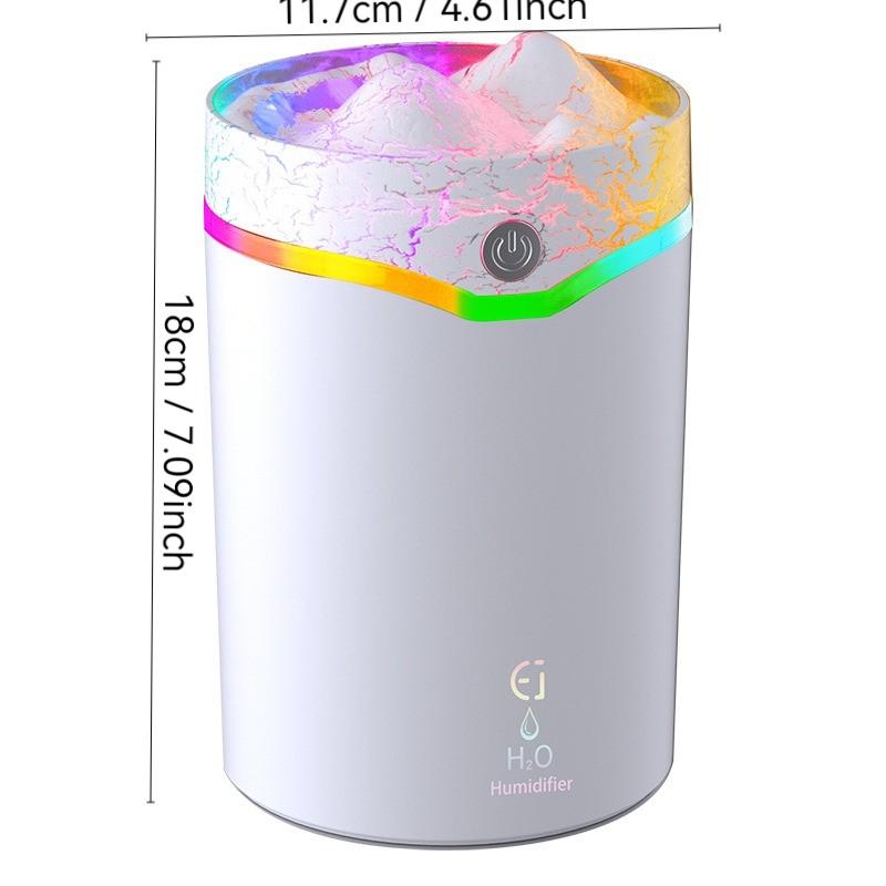 Volcano Simulation Aroma Lamp Humidifier, Home Bedroom Desktop Silent Mist Spray, Colorful Atmosphere Light, Quiet Water Sprayer