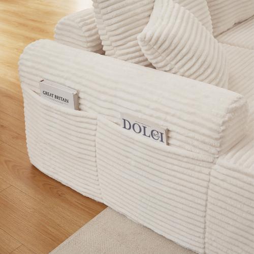 Modular Velvet Loveseat Set with Arching Armrests, Non-Slip Base, 3 Back Cushions & 2 Throw Pillows - Convertible Lounge Sofa Bed for Living Room, Guest Room, Game Room, Pink