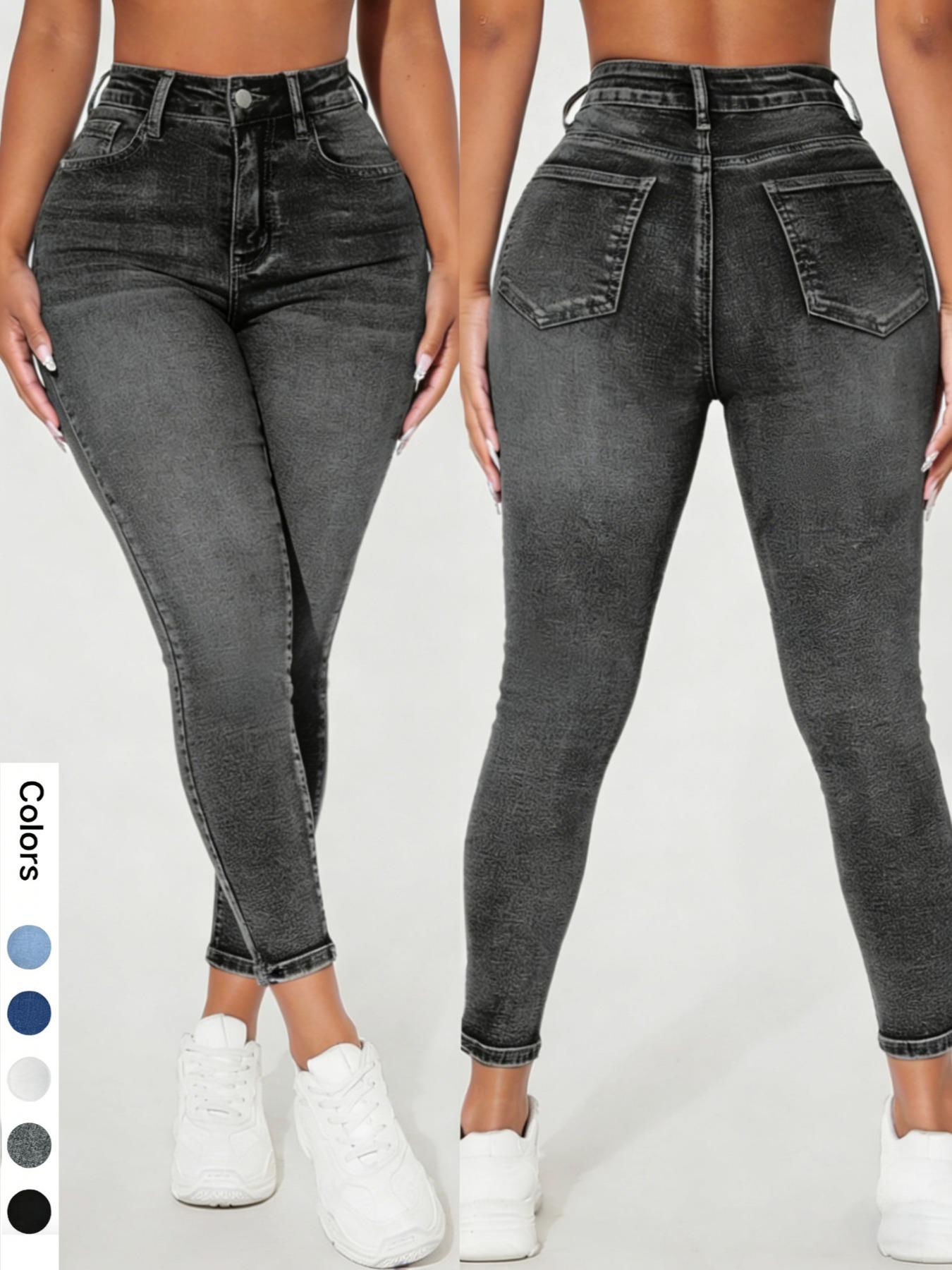 Women's High Waist Denim Jeans, Casual Comfy Denim Jeans for Daily Wear, Ladies Bottoms Fit for All Seasons