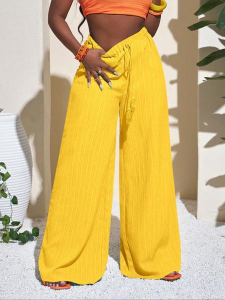 Women's Casual Fashion Wide Leg Pants, Geometric Pattern, Perfect for Music Festivals, Vacation, Business Casual Wear