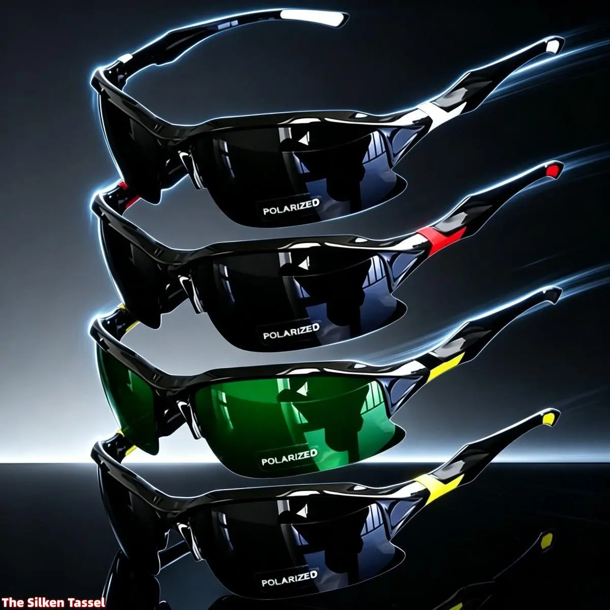 4-Pack Men's Polarized Sports Sunglasses , Wraparound Windproof Design with UV400 Anti-Glare Lenses for Running & Fishing, Father's Day Gifts, Men's Accessories, Mens Gifts, Cool Gifts For Guys sohochic