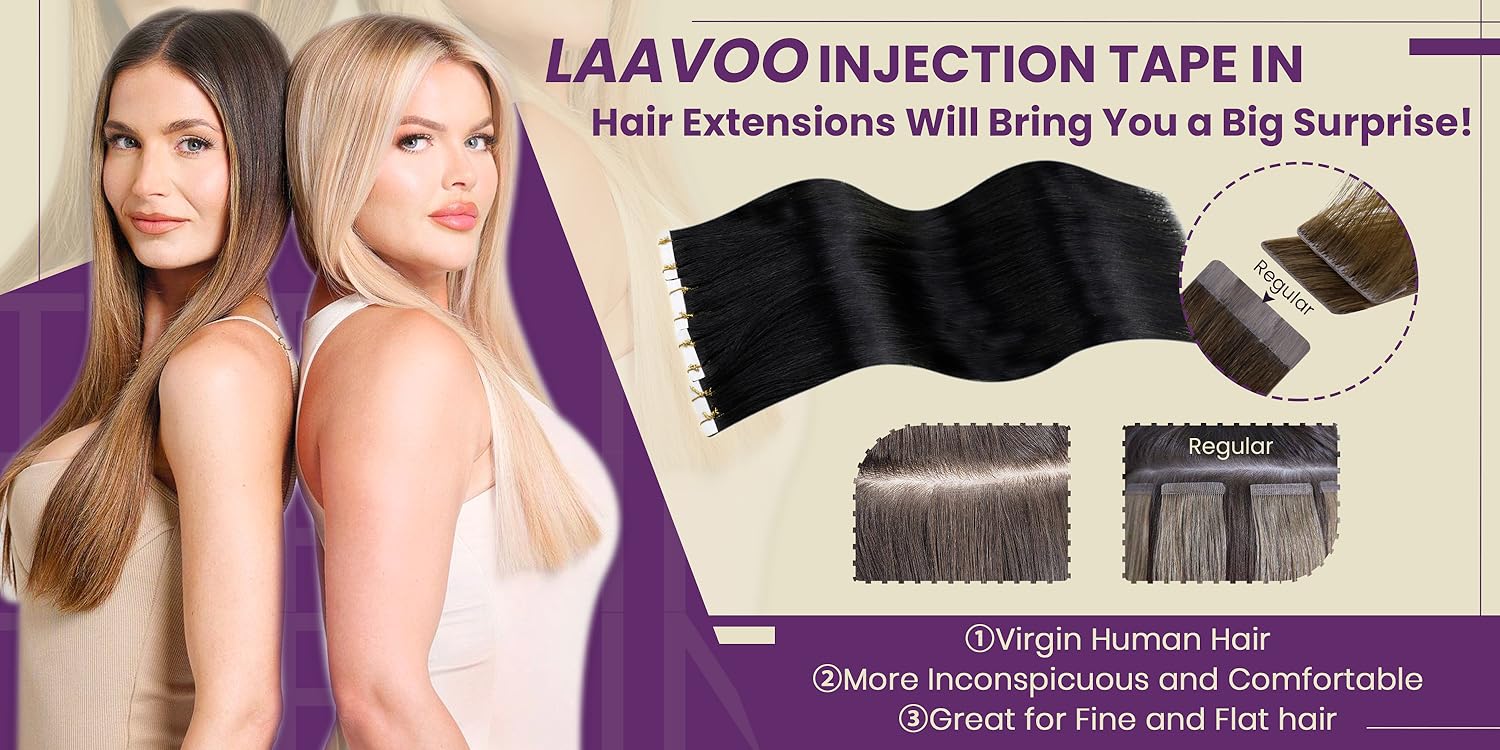 LaaVoo Silky Straight Real Human Hair Ombre Balayage Skin Weft Tape In Extensions 20 Counts Glueless Lightweight Invisible Hair Extensions Various Colors Natural Look High Quality TikTokShopBlackFriday SpringStatements LaaVoo Silky Straight Real Human Hair Ombre Balayage Skin Weft Tape In Extensions 20 Counts Glueless Lightweight Invisible Hair Extensions Various Colors Natural Look High Quality TikTokShopBlackFriday SpringStatements