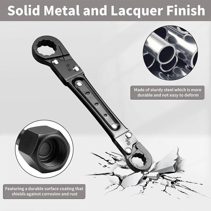 Versatile Angle Stop Wrench Kit for Professional Plumbers, Effortless Compression & Supply Nut Installations, Ideal for Tight Spaces, Ratcheting Wrench Set