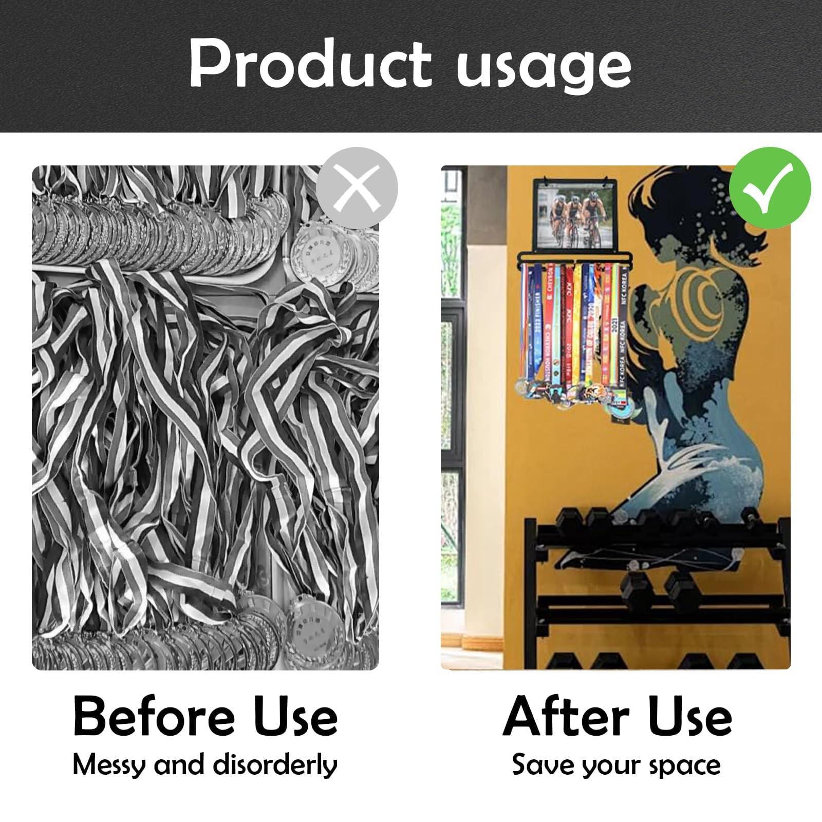 Metal Wall-Mounted Iron Medal Hook Display Stand, Square Rack with Number Plate Holder, Wall Decor, Award Hanger, Home Decoration