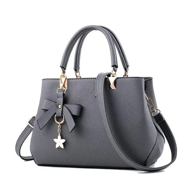 Women’s Minimalist Chic Floral Pendant Crossbody Tote Bag - Spacious Inside Shoulder Purse, Fashion Casual Daily Carry for Work, Shopping (Sports & Outdoor Ready), Plain, Handbags For Women, Female, Casual Wear, Purse Shoulder Bag, Spacious Interior