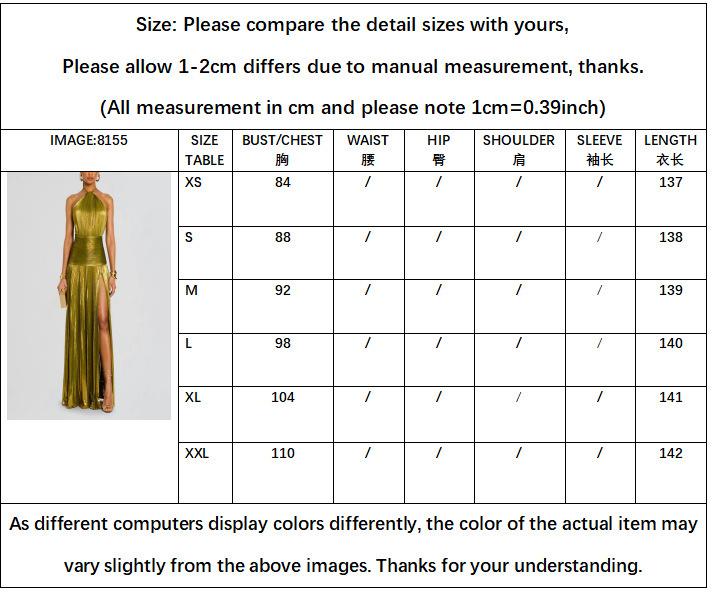 2026 Summer Women's New Sleeveless Backless Pleated Split Tie Halter Dress Formal Womenswear