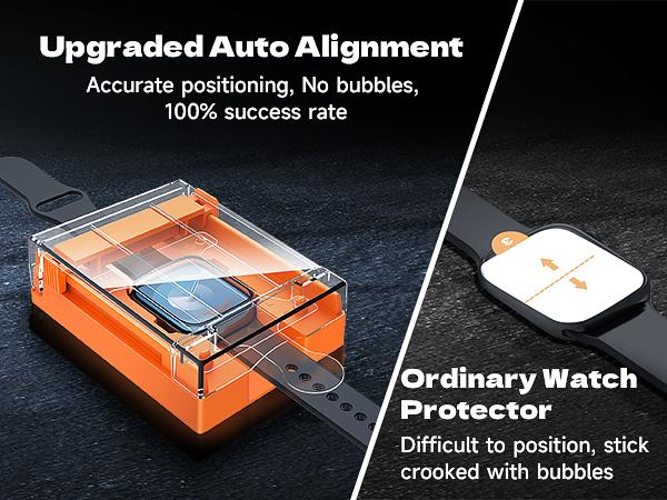 MAGIC JOHN Apple Watch Ceramic Screen Protector 2 Pack Easy Install Smooth Touch Anti Shock HD Clear Full Coverage