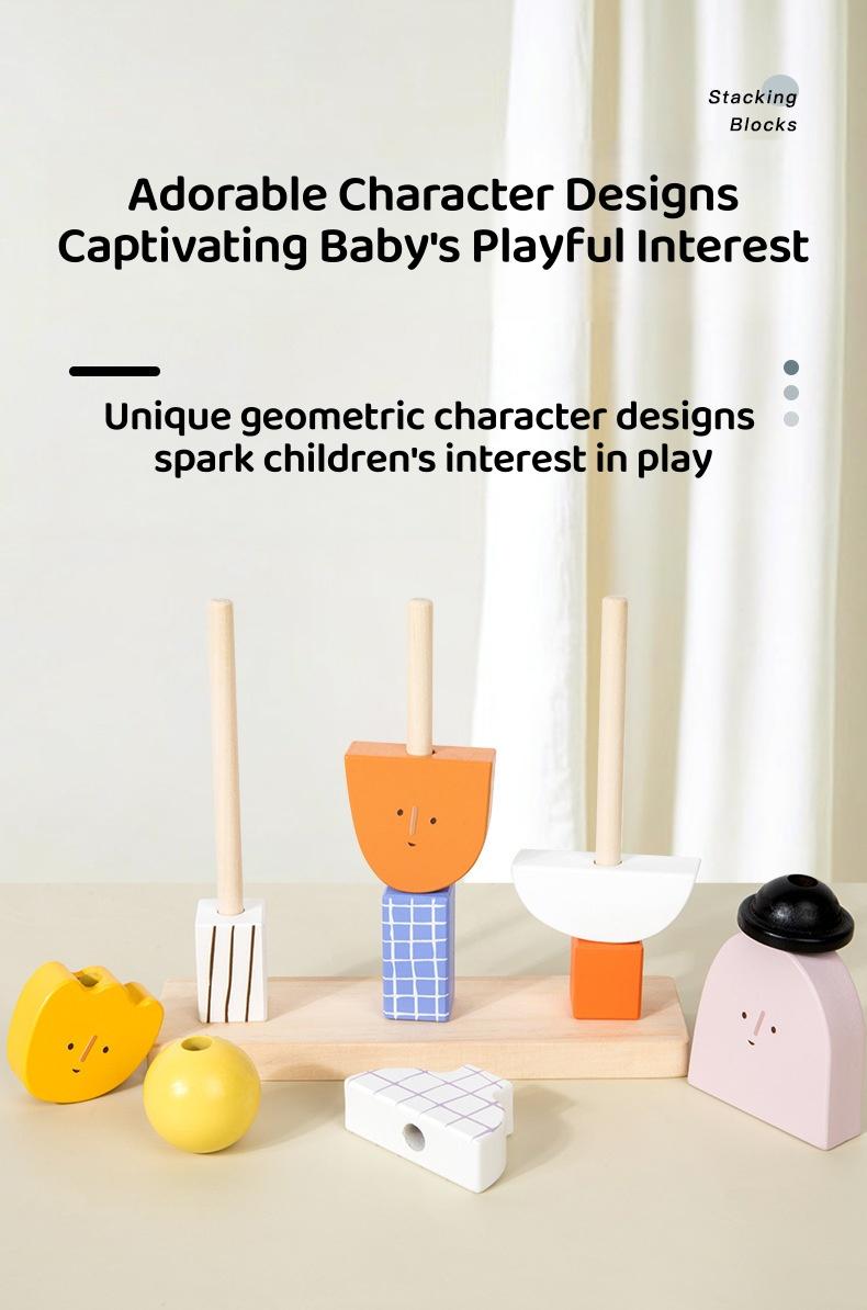 Creative Character Stackable Building Blocks Toy, Shape Assembly Artistic Training, Baby Art Enlightenment Super Fun