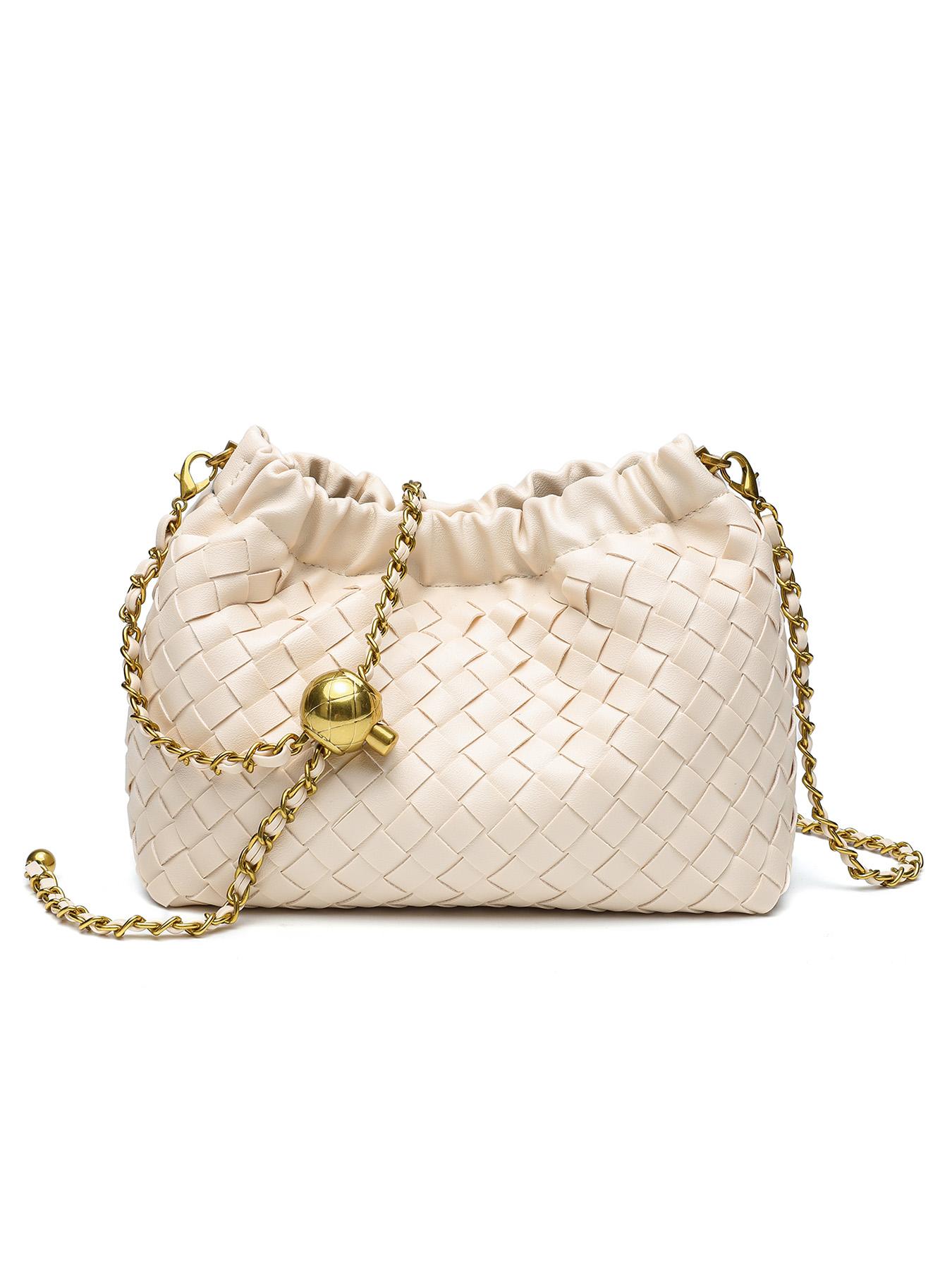 New Cloud Design Handmade Woven Chain Shoulder Bag, Simple Fashion Crossbody Backpack for Women, Unique Style Daily Use