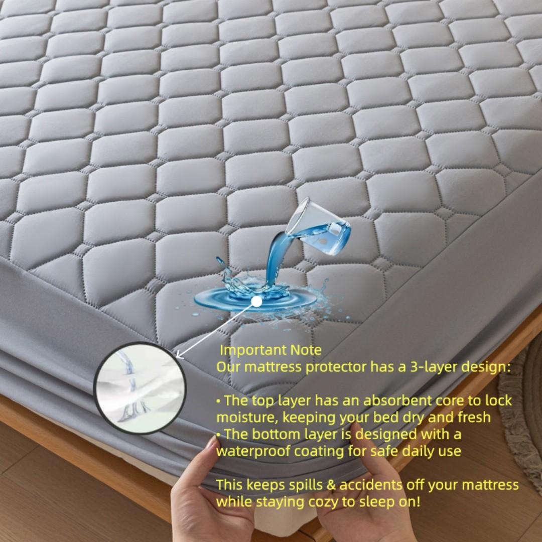 Waterproof Thick Quilted Mattress Protector, Soft Fitted Sheet, No Pillowcase, Washable, Multi-Color, All Season, Bedding Mattress Cover, Bed Cover for Bedroom, Guest Room #GLOBAL PICKS