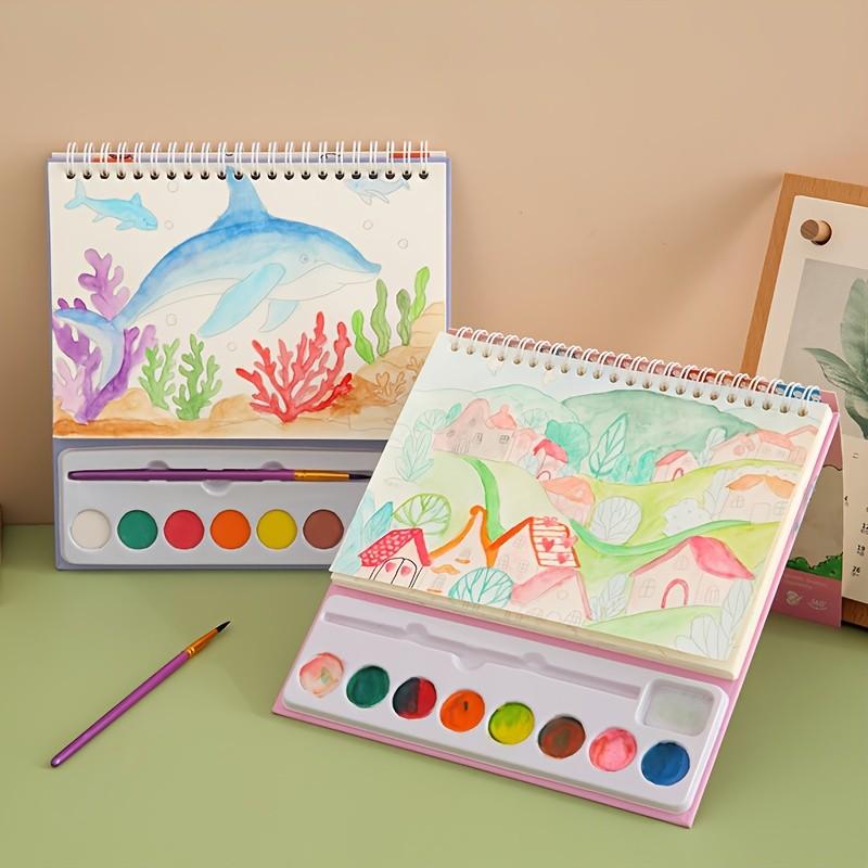 Watercolor Painting Set 8 Colors, Portable Art Sketchbook, Easy-To-Use Watercolor Kit for Beginners & Professionals, Watercolor Painting Supplies