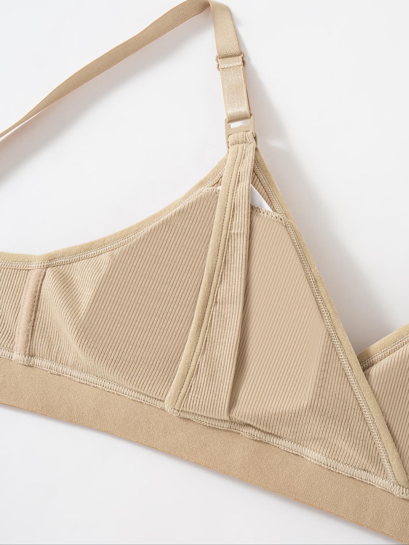 3 Pack Maternity Nursing Bras, Removable Pads, Soft Comfortable Breastfeeding Bra, Cross Feeding Design, Pregnancy Support, Maternity Solid Bra