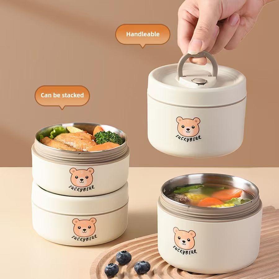 3 piece stainless steel lunch box,🍗🥦🍓🍲 multi-layer insulated portable outdoor food container with bag, sealed lid, suitable for office use and travel. Lunch Box for Work Stay Healthy & Organized ! Ideal for School Office Camping Outdoor Meals portable