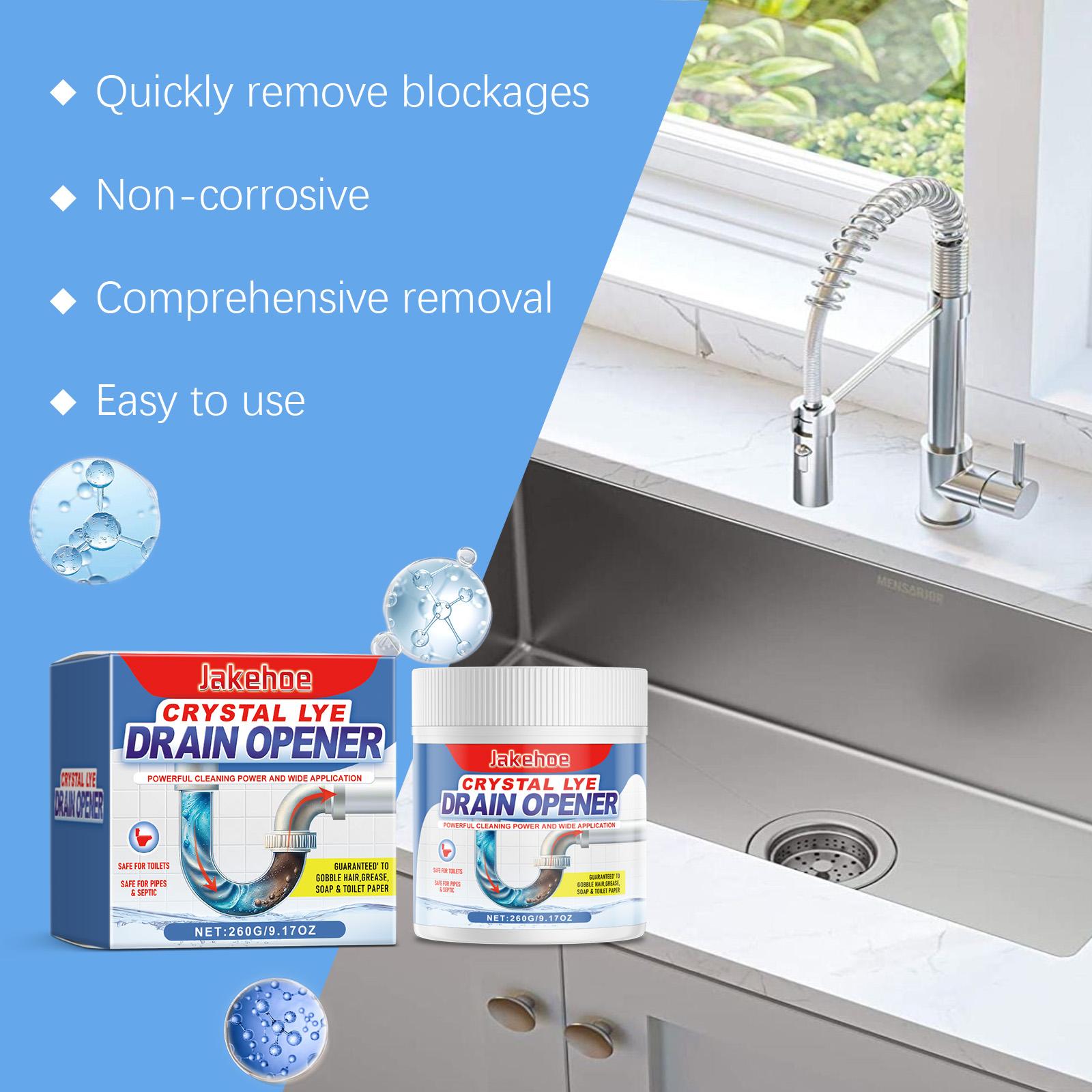 Jakehoe Drain Pipe Unclogging Powder - Cleans, Dissolves, Unclogs, and Removes Scale from Kitchen, Toilet, Sink, and Plumbing Pipes