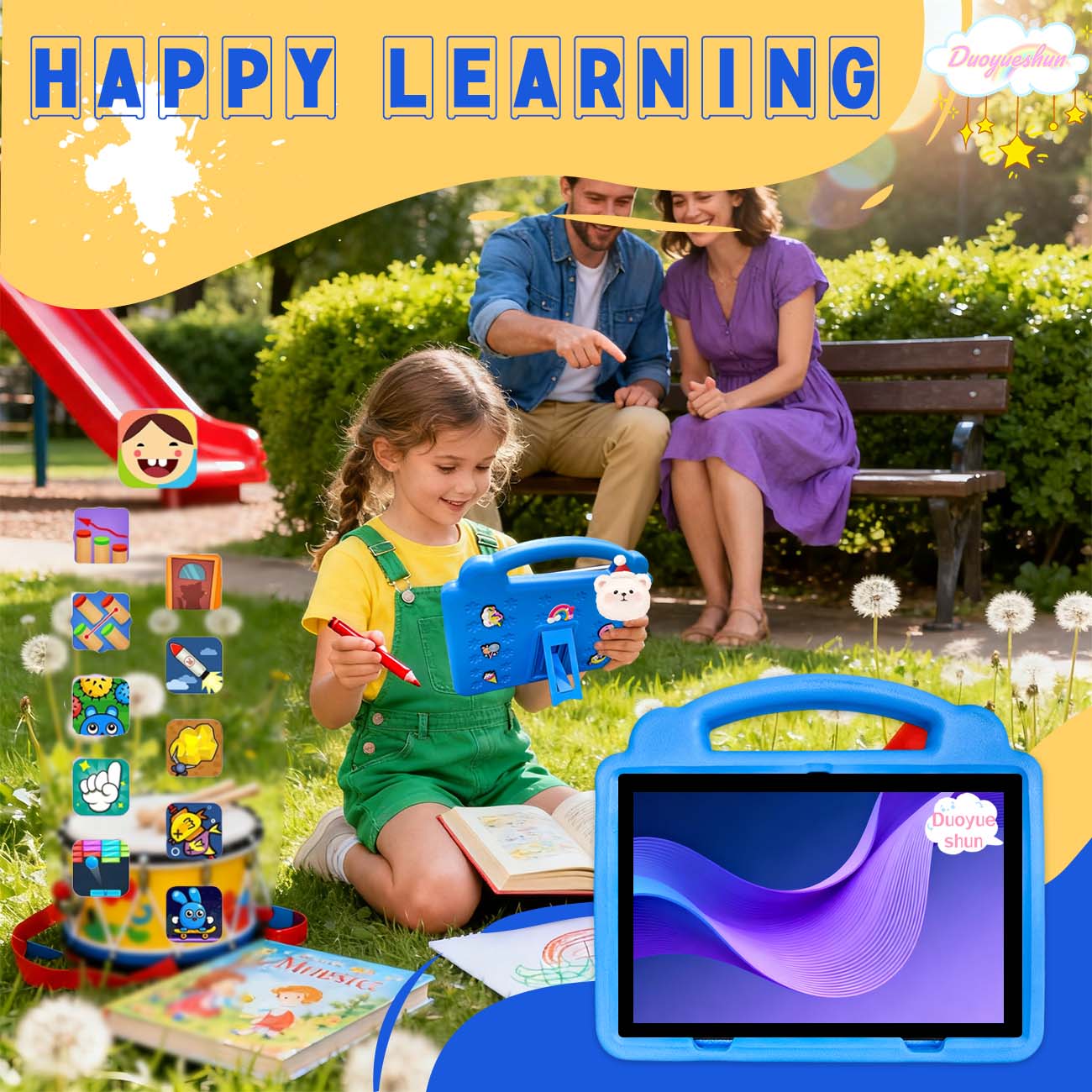 10.1 Inch HD Screen Android Tablet PC, Learning Entertainment Tablet, Dual Sim Card Support, Bluetooth-compatible & WiFi Connectivity, Ideal for Education & Entertainment