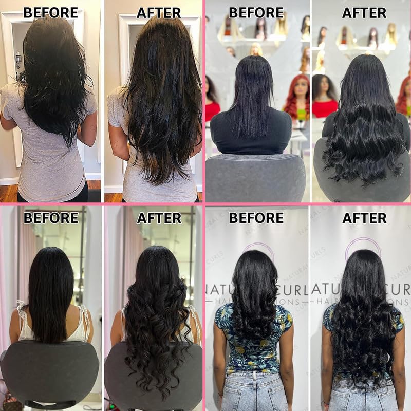 Tahikie Curly Clip in Hair Extensions Seamless Burmese Curly PU Clip ins Real Human Hair 8pcs Per Set With 18 Clips 120g / pack For Women Brazilian Real Human Hair Body Wave/ Deep Wave / Yaki Straight / Kinky Straight Natural Black  TikTokShopBlackFriday