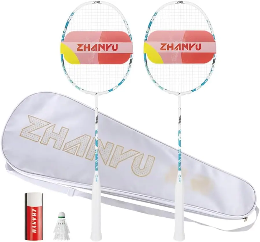 Badminton Set,Badminton Racquet,Badminton Rackets,Badminton Racket Set,All Carbon Fiber, 2 Badminton Rackets＆2 Badminton Balls＆1 Bag,Suitable For Fitness And Professional Training