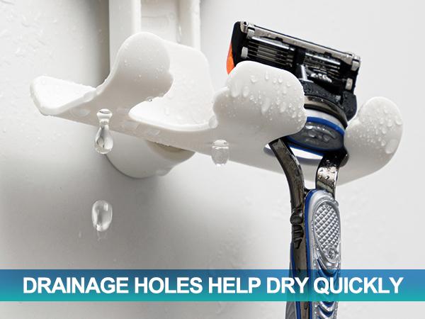 TAILI Shower Razor Holder Suction Cup 2 Pack, Vacuum Suction Razor Hanger for Shower Wall, Suction Door Hooks for Towel Loofah Sponge, Shower Razor Hooks for Bathroom Removable Waterproof, White