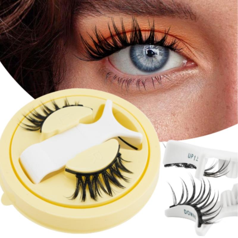 Magnetic Cat Eye False Eyelashes Reusable Waterproof Natural Thick No Glue Needed, Cross Design, Easy Application, Perfect for Daily Wear