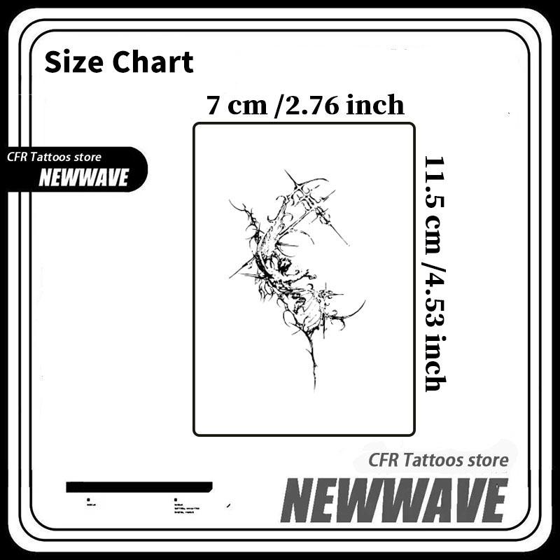 Dark Thorn Cross Dragon Herbal Juice Tattoo Sticker, Semi-Permanent Waterproof Long-Lasting Non-Reflective, Realistic Tattoo for Forearm & Arm