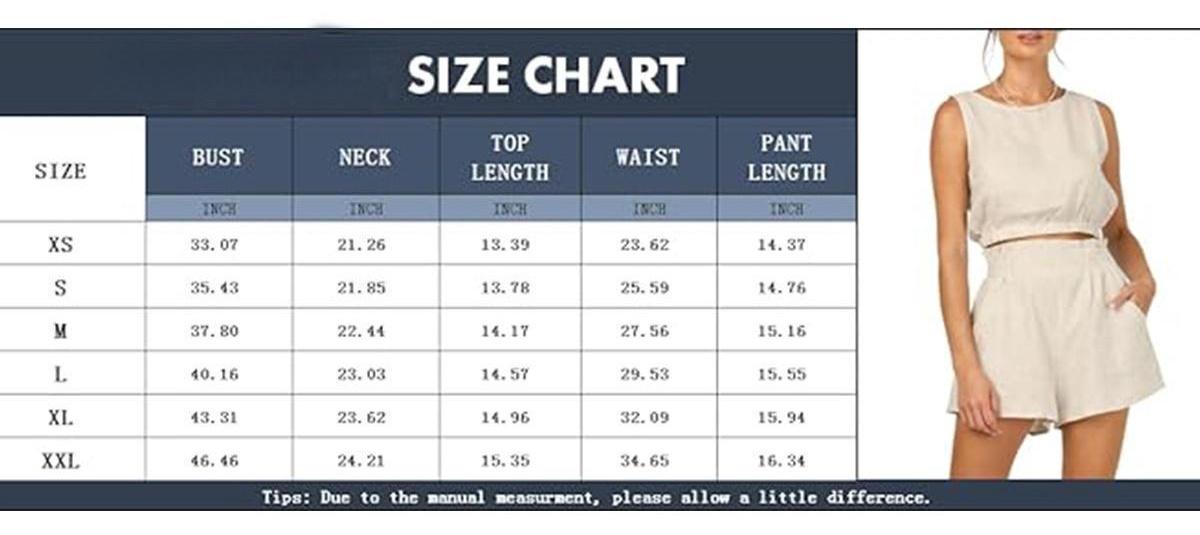 Imily Bela Women's 2pcs Summer Outfits Sleeveless Crop Tank Top and High Waist Pocketed Shorts Loose 2 Piece Short Sets