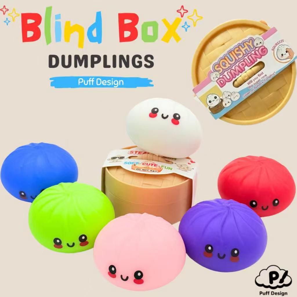 Big Dumpling Squishy, Kawaii Squishies - Stress Relief Toy 1 piece, Blind Box, Mysecret Bun Fidget Toy, Soft TPR Material, Unboxing Surprise, Random Style per Pack, Valentine's Day and Easter gifts, suitable for children to exchange gifts