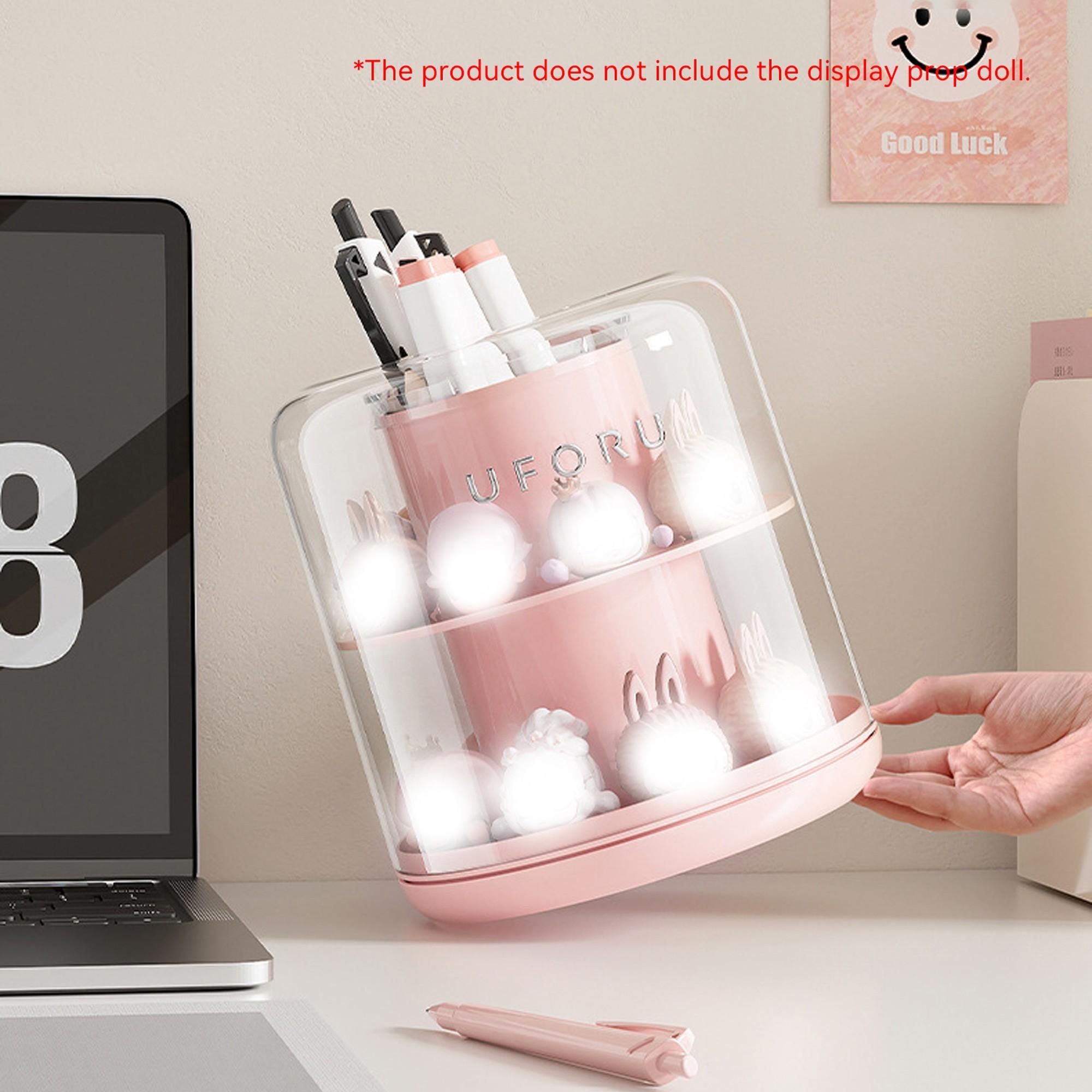 Popbean Rotating Storage Display Box, Rotating Pen Holder, Ideal for Mini Figurines/popbean, Compact and Organized Design