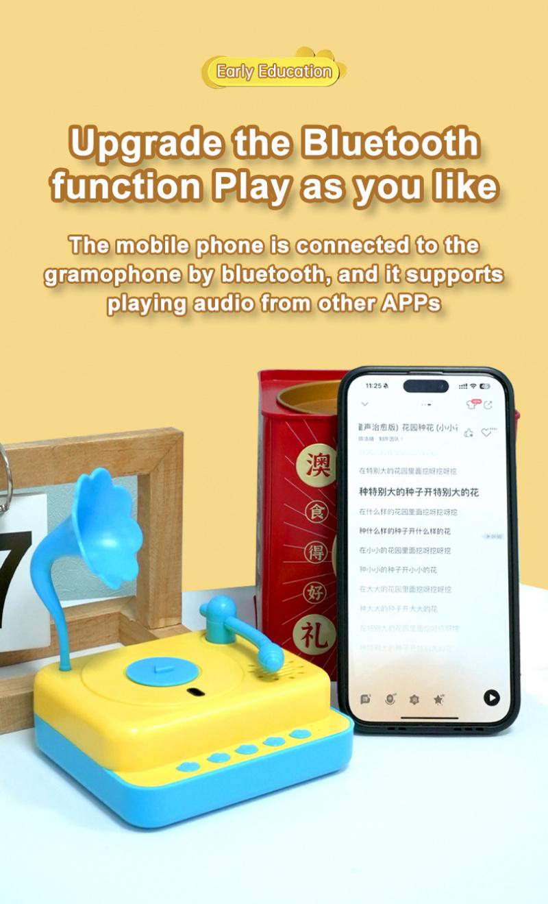 Sweet Kids Music Gramophone, Portable Audio Play Toy, Ideal Present for Young Children