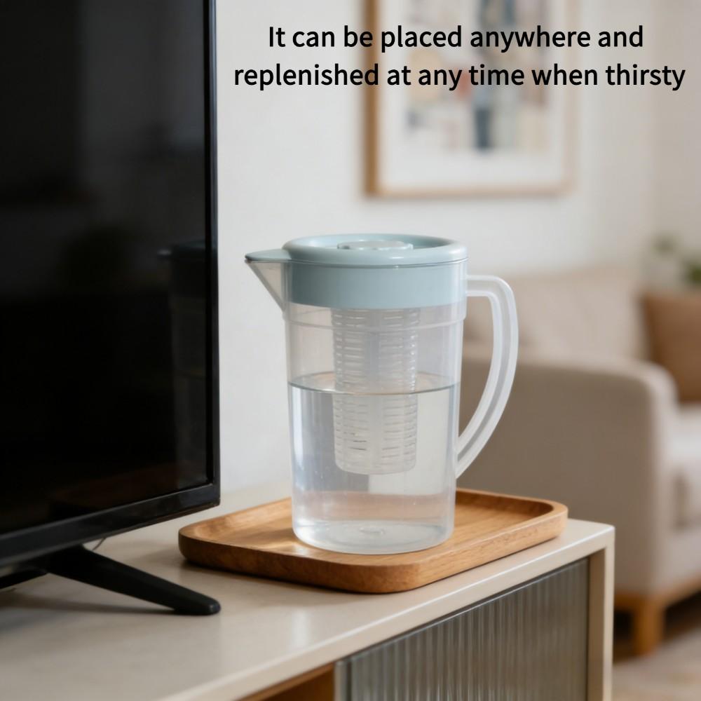 1PC Large Capacity 2000ML Leak-Proof Water Jug with Tea Strainer, Portable Kitchen Refrigerator Bottle, Ideal for Parties and Outdoor Camping