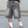 American Vintage Denim Jean Jorts, Casual Style Regular-Fit Drawstring Waist & Pockets, Men's Fashion Knee-Length Bottoms
