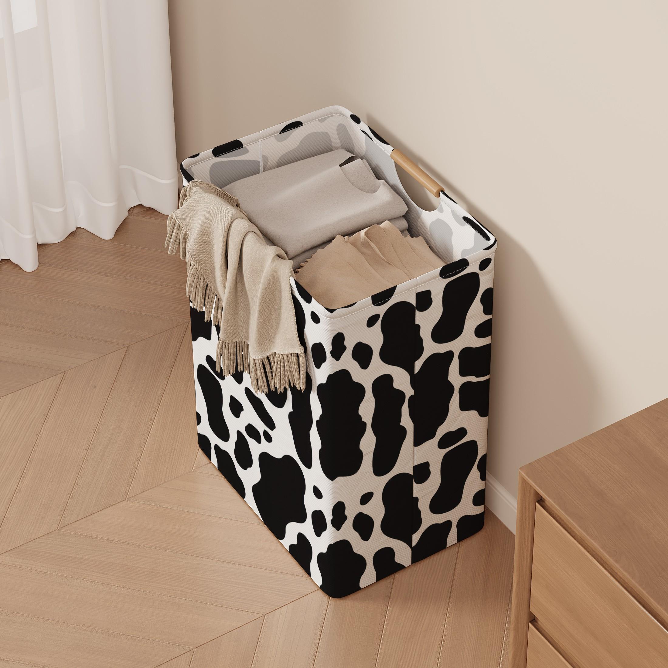 Block Pattern Open Storage Box, Foldable Laundry Basket with Handle, Home Bathroom Collapsible Clothes Organizer Bucket, Collapsible Laundry Hamper