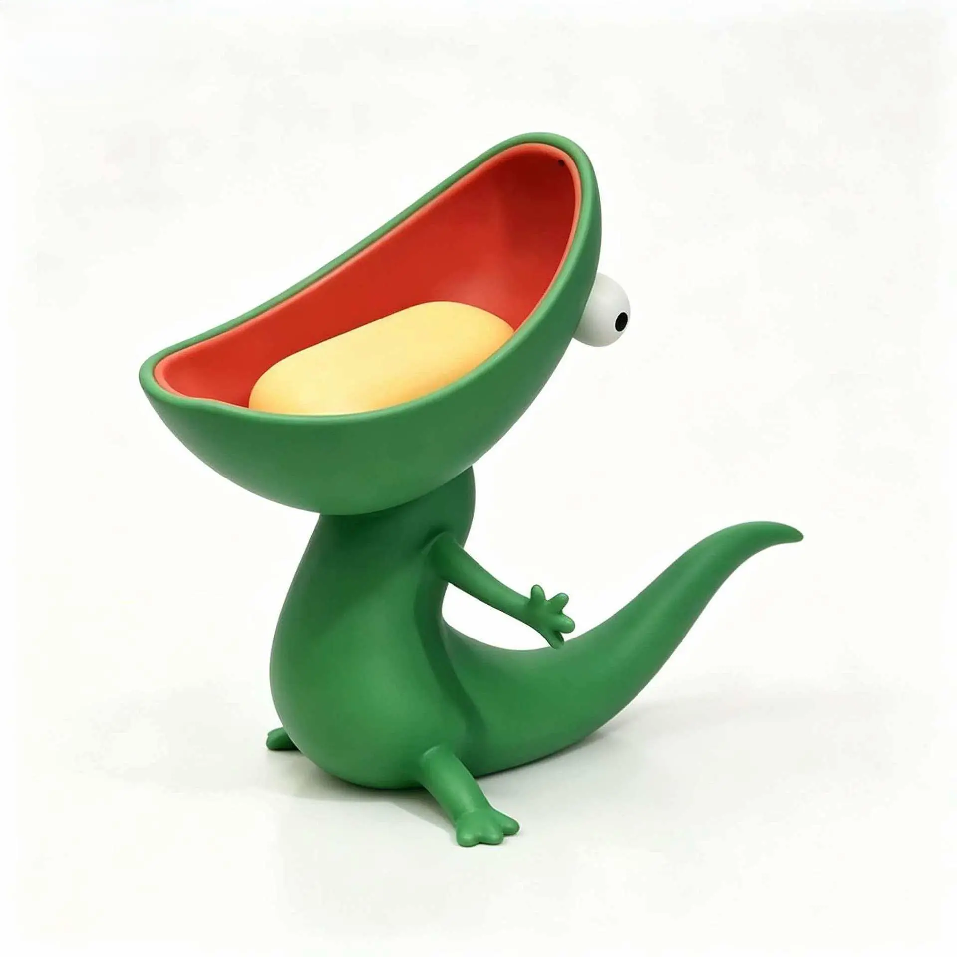 Cute Big Mouth Lizard Soap Holder, Cartoon Reptile Resin Soap Dish, Creative Bathroom Desktop Storage Decor, Trendy Novelty Halloween Ornament