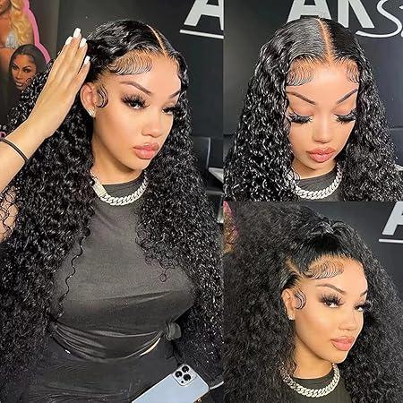 Bling Hair 30 Inch Water Wave Style 13x6 Lace Transparent Lace Front Wigs Human Hair Pre Plucked for Women with Baby Hair