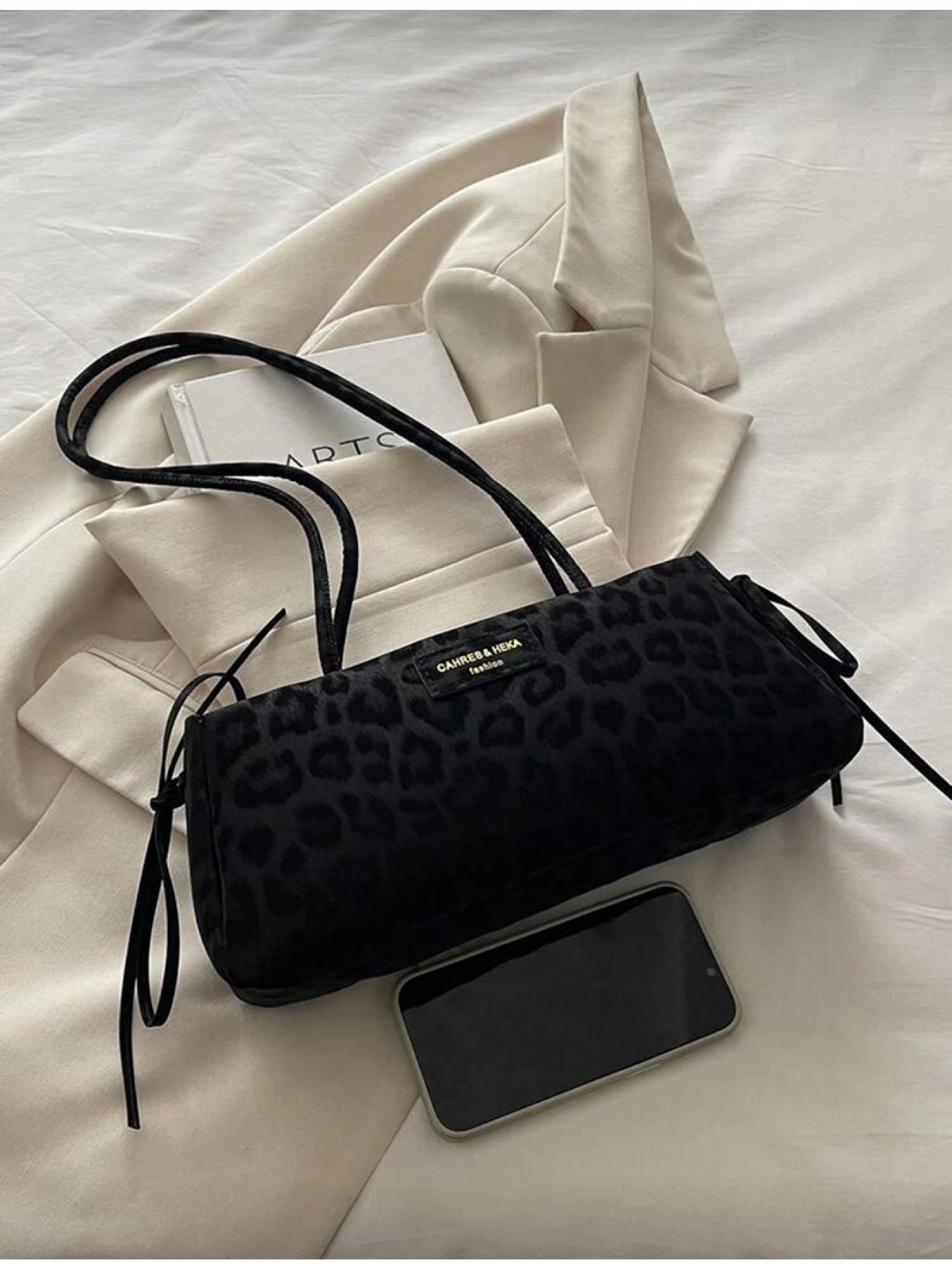 New Fashion Leopard Print Handbag for Party Outing Vacation Shopping Daily Use Coin Phone Storage Elegant Ladies Bag for Professional Women College Students Office Workers