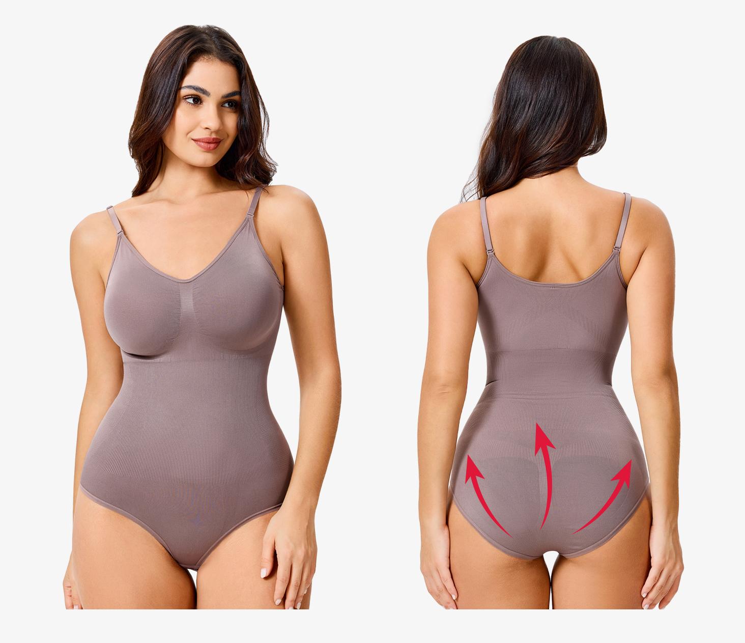 Nebility Women's Shapewear Bodysuit Tummy Control Body Shaper  Snatched Waist Body Suit Basic Compression Spaghetti Strap Womenswear
