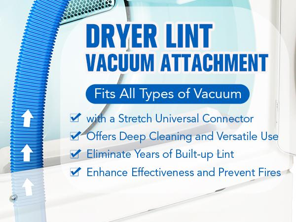 Sealegend Dryer Vent Cleaner Kit Vacuum Hose Attachment for All Vacuum Cleaners, EVA Elastic Universal Connector, Deep Cleaning, Fire Prevention, Home Essentials
