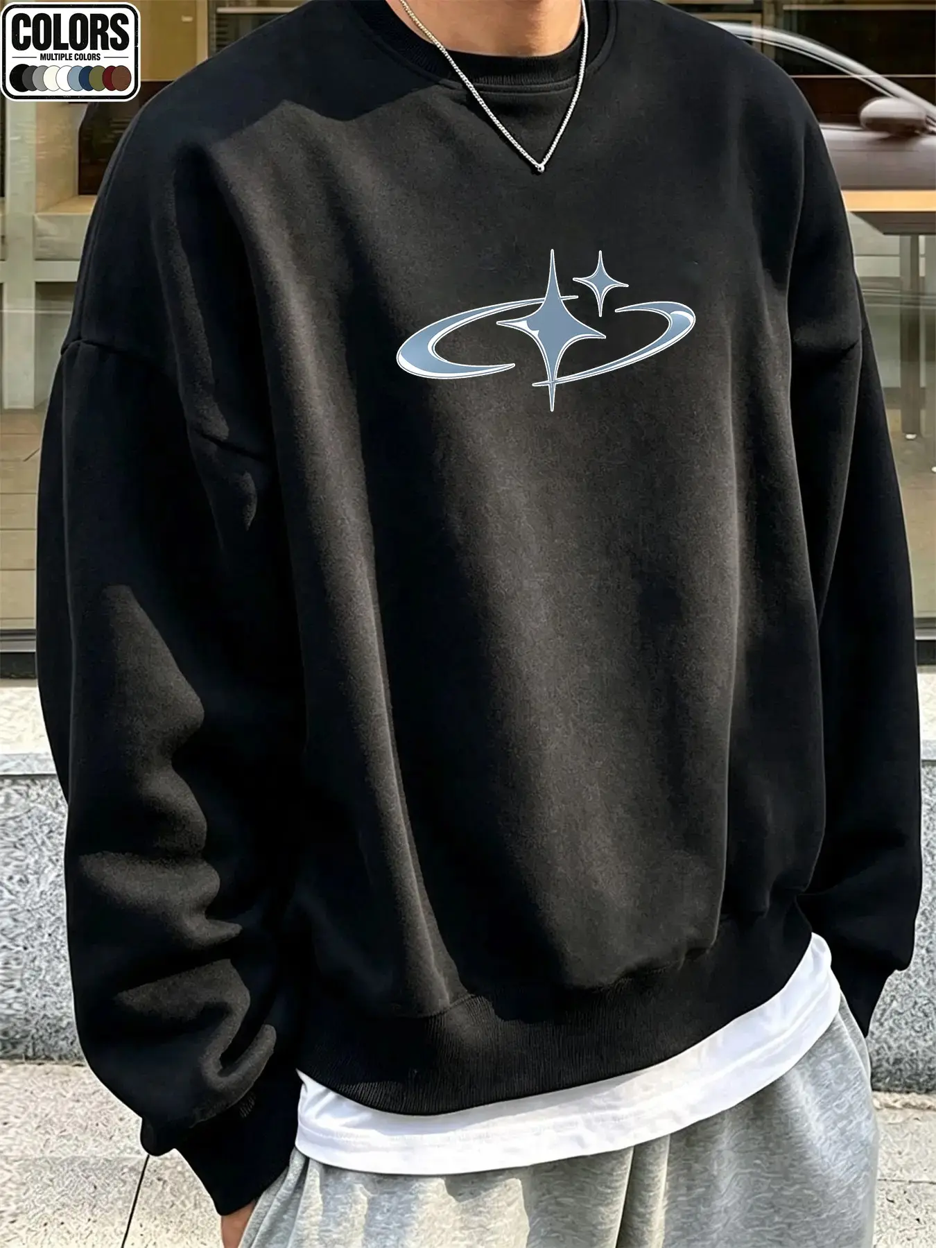 Unisex Star Graphic Crewneck Sweatshirt, Oversized Long Sleeve Pullover, Vintage Y2K Streetwear Casual Top, Multiple Colors Available for Fall Winter#UnisexSweatshirt #StarGraphic #GraphicSweatshirt #CrewneckSweatshirt#OversizedSweatshirt #Y2KStreetwear